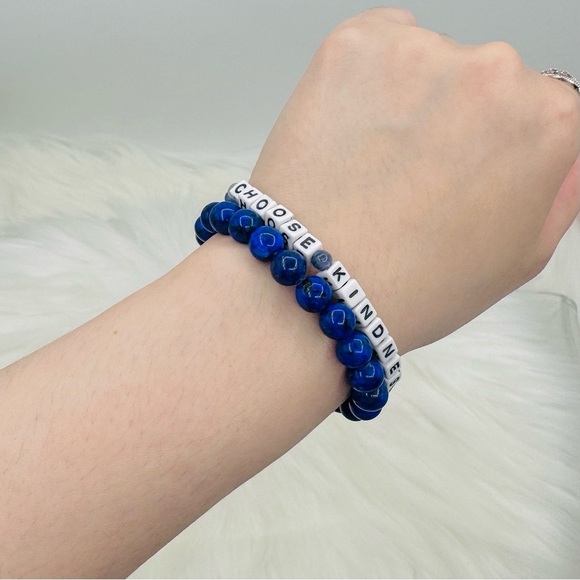 Choose Kindness Blue Beaded Bracelets - Picture 5 of 5